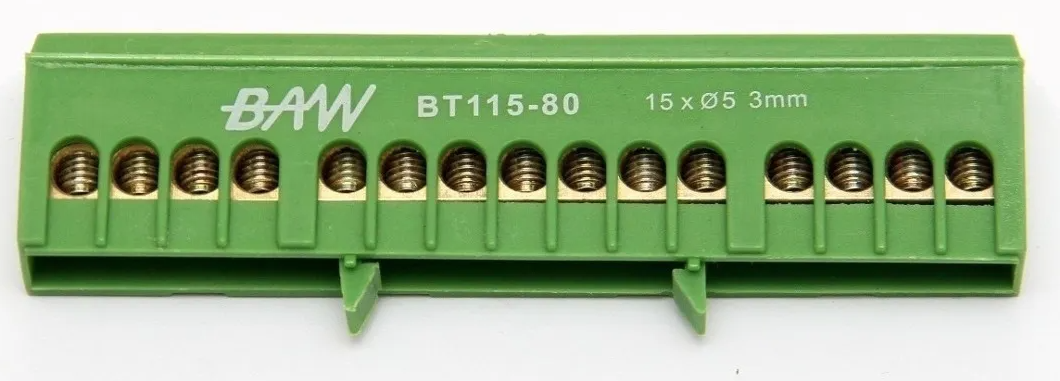 Unipolar ground distributor on DIN rail