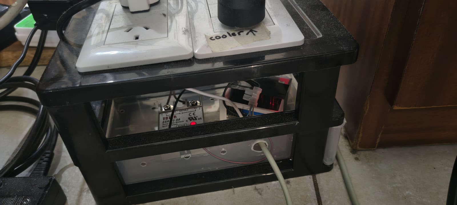 AC control box with outlets and solid state relays